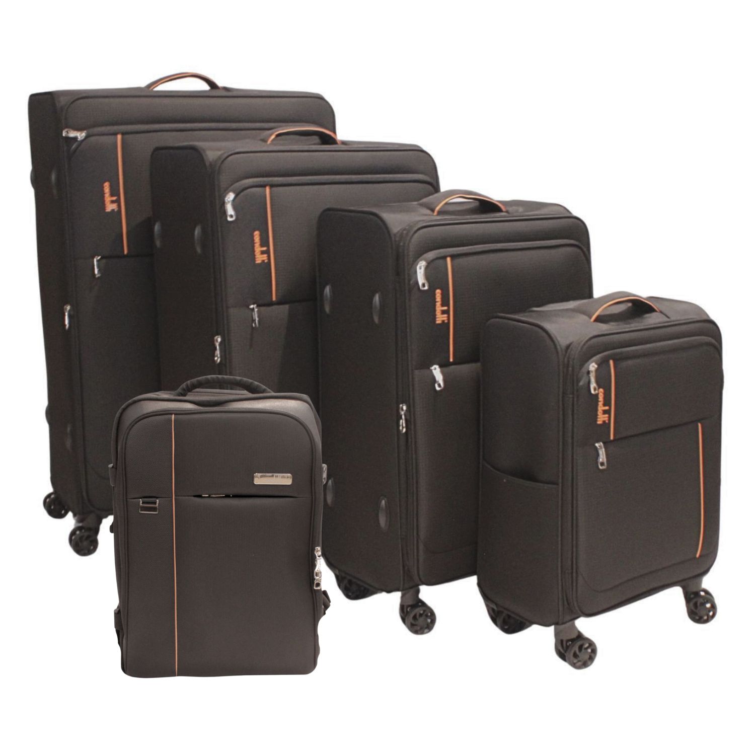 Condotti Apollo 5 Piece Suitcase and Cabin Approved Backpack Luggage Set